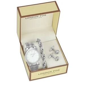 London Fog Hombre 40mm Ambassador Reloj, Pulsera y Gemelos Set de Regalo (LF093) - Imagen 1 de 4