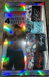 Ed Hardy ~ 4-Pair Mens Boxer Brief Underwear Polyester Blend Performance ~ XL - Picture 1 of 3