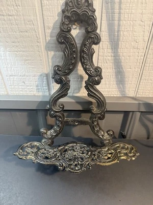 Vintage Cast Iron Ornate Easel Stand – Decorative Display Holder - Image 1 of 4