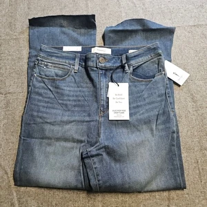 NWT Skinnygirl High-Rise Cropped Flare Jeans Studded Raw Hem Blue Denim - Picture 1 of 8