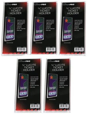 5 Portaboletos Ultra PRO 1/4 Pulgadas Lucite Moneda Talón Evento Concierto Deportivo Foto 1 de 2