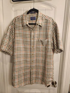 XL Pendleton City Linen Multi Colored Button Up. 55 linen 45 Tencell Lyocell - Picture 1 of 7