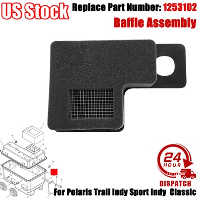 For Polaris 92-16 Snowmobile 1253102  Air Box Baffle Assembly Sport 400 500 650 - Image 1 of 4