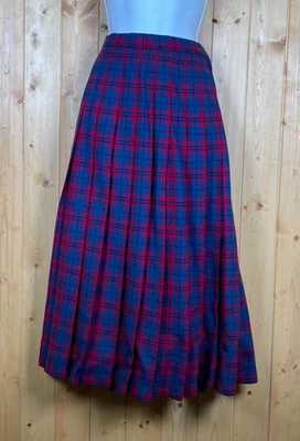 Falda Larga de Lana Pendleton Años 80 De Colección Rosa Turquesa Tartán Plisada a Cuadros M (8-10) Foto 1 de 4