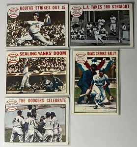 1964 Topps Baseball Complete Subset Cards 136-140 - 1963 World Series Vg/Ex - Bild 1 von 2
