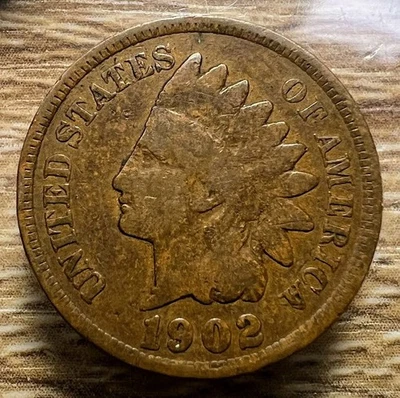 1902 Indian Head Cent - Actual Coin Shown - Free Shipping & Tracking INV#68 - Image 1 of 2