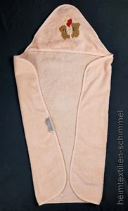 Baby Poncho Kapuzen Handtuch Badetuch Babyponcho Babyhandtuch BÄR Herz - Bild 1 von 2