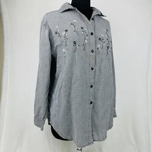 Camisa para mujer Casey and Max a cuadros floral con botones talla grande L - Imagen 1 de 9