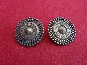 Süße Vintage Ohrclips Ohrringe versilbert rund 70er Jahre 3,5, cm - Bild 1 von 7