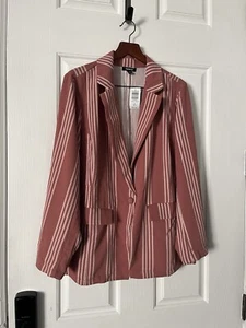 Blazer Torrid Boyfriend Rosa Rayas Talla Nuevo con Etiquetas 2X 18-20 - Imagen 1 de 3