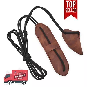 Leather Bow Stringer Brown Archery Bowstring Recurve Longbow Replace Rope Tool - Picture 1 of 8