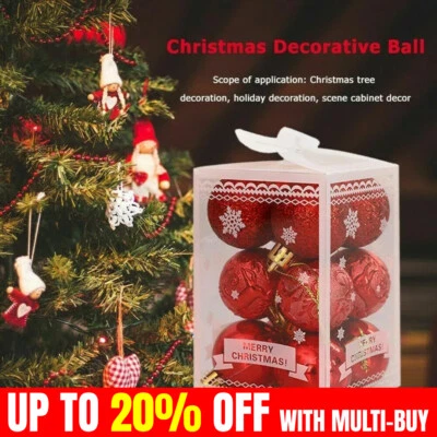 12x Christmas Baubles Tree Balls 2024 Party Wedding Ornament Xmas-Decor Party UK - Image 1 of 4