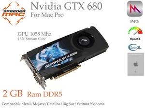  GTX 680 2GB DDR5 Apple Mac Pro, Metal 4K Mojave Monterey Sequoia Nvidia - Imagen 1 de 7