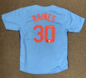 Tim Raines Montreal Expos HOFer SIGNED Baseball Jersey #30 w/ JSA sticker only - Picture 1 of 2