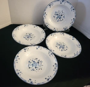 Set of 4 Laura Ashley Sophia 8.5" Rimmed Soup Bowls - Picture 1 of 4