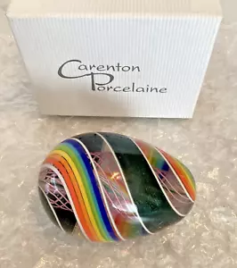 CARENTON COLLECTORS GLASS EASTER EGG SPRING DECOR HAND PAINTED RAINBOW EGG - Picture 1 of 6