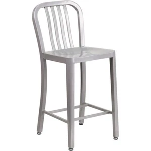 Flash Commercial 24" Metal Counter Height Stool, Silver - CH-61200-24-SIL-GG - Picture 1 of 1