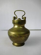 Antique Brass And Copper Gangajal Pot With Carvings And Lid With Full Gangajal"F
