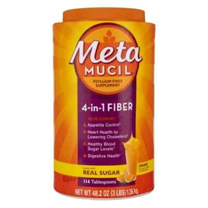 Metamucil 4-in-1 MultiHealth Real Sugar Fiber Supplement Powder, Orang... - Picture 1 of 3
