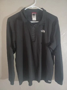 North Face Shirt Mens Medium Black Quarter Zip Long Sleeve Vapor Wick - Picture 1 of 8