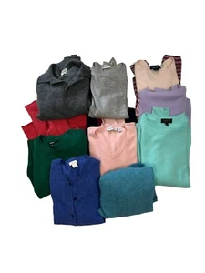 Lot of 11 100% Cashmere Sweaters 5.5 Lbs Upcycle Craft Cutters Pastels - Picture 1 of 7