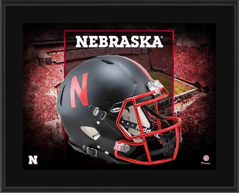 Nebraska Cornhuskers 10.5x13 Black Chrome Helmet Sublimated Plaque - Fanatics Cover
