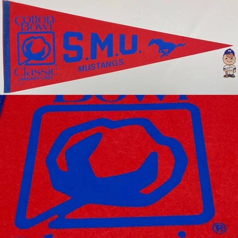 Southern Methodist Mustang SMU Texas University Pennant 12x30 1983 Cotton Bowl Cover