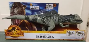 MATTEL JURASSIC WORLD ATTAQUE SUPREME GIGANTOSAURUS DOMINION 60cm NEW UNUSED. - Picture 1 of 11