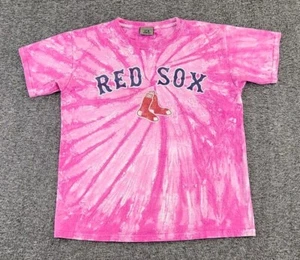 VINTAGE Liquid Blue Boston Red Sox Shirt Youth Large Pink Tie-dye MLB Kids A52 - Picture 1 of 12