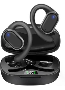Open Ear Bluetooth Headphones Wireless Earbuds Bone Condactive LCD Charging Case - Picture 1 of 12