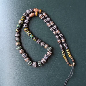 Floral Glass Vintage Venetian Style Beaded Necklace - Picture 1 of 21