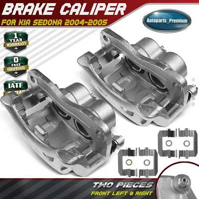Par de pinzas de freno de disco delanteras con soporte para Kia Sedona 2004 2005 4K52Y49990 Foto 1 de 4
