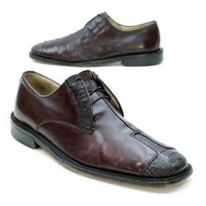 Abito Oxford Belvedere Firenze Uomo 10 M Pelle di Struzzo Cappellino T Cap Toe Italia - Foto 1 di 12