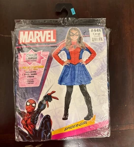 Marvel Spider Girl Halloween Costume, CHILD Size LARGE, Dress, And Facemask - Picture 1 of 3