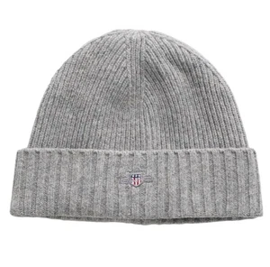 Berretto uomo GANT misto cotone logo grigio melange - Foto 1 di 2