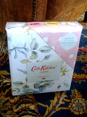 NEW Cath Kidston London KING DUVET Set PEMBROKE ROSE Floral 100% Cotton Percale - Image 1 of 4