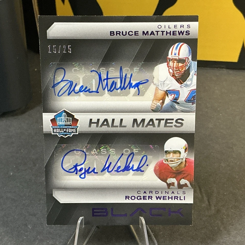 2025 Panini Black Matthews/Wehrli Hall Mates #HMD-BMRW Duel Auto /25 Royal AU - Image 1 of 2
