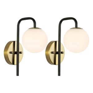 Industrial Mid Century Globe Wall Sconce Set of 2 Modern Bathroom Vanity Wall... - Bild 1 von 8