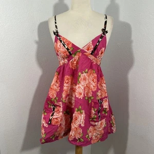 Betsey Johnson Slip Dress Womens M Floral Babydoll Fairy Y2K 90s - Picture 1 of 8