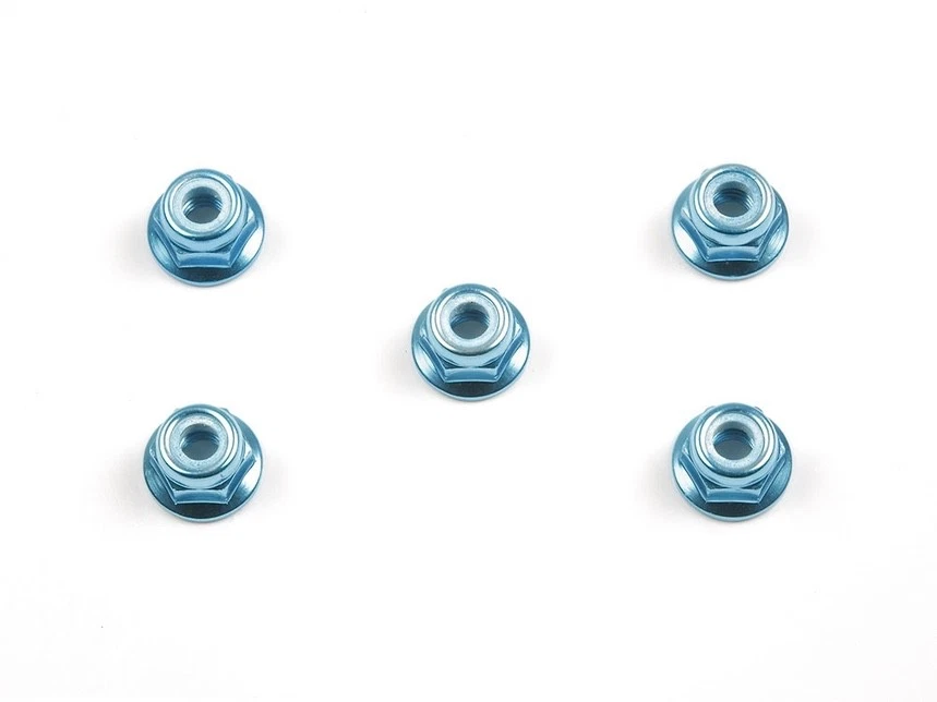 Tamiya Hop Up Options 53159 OP-159 4mm Blue Anodized Aluminum Flange Lock Nuts - Image 1 of 1