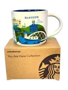 Tazza ceramica Starbucks Glasgow You Are Here 14 once e scatola 2025 NUOVA - Foto 1 di 10