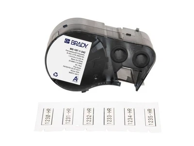 Brady M5-187-1-342 - Heat-Shrink Labels, for M5 Printers, .335x1', Black on - Image 1 of 2
