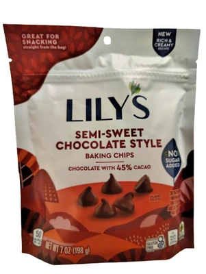 Lily's Semi-Sweet Chocolate Baking Chips, 7oz, GF, BB 7/26, Lot of 3, FREE SHIP - Image 1 of 4