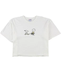 Junk Food Womens Snoopy Skateboard Cropped Graphic T-Shirt - Picture 1 of 7