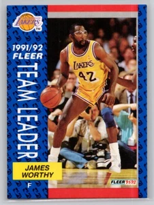 1991-92 FLEER #384 JAMES WORTHY LOS ANGELES LAKERS - Picture 1 of 2