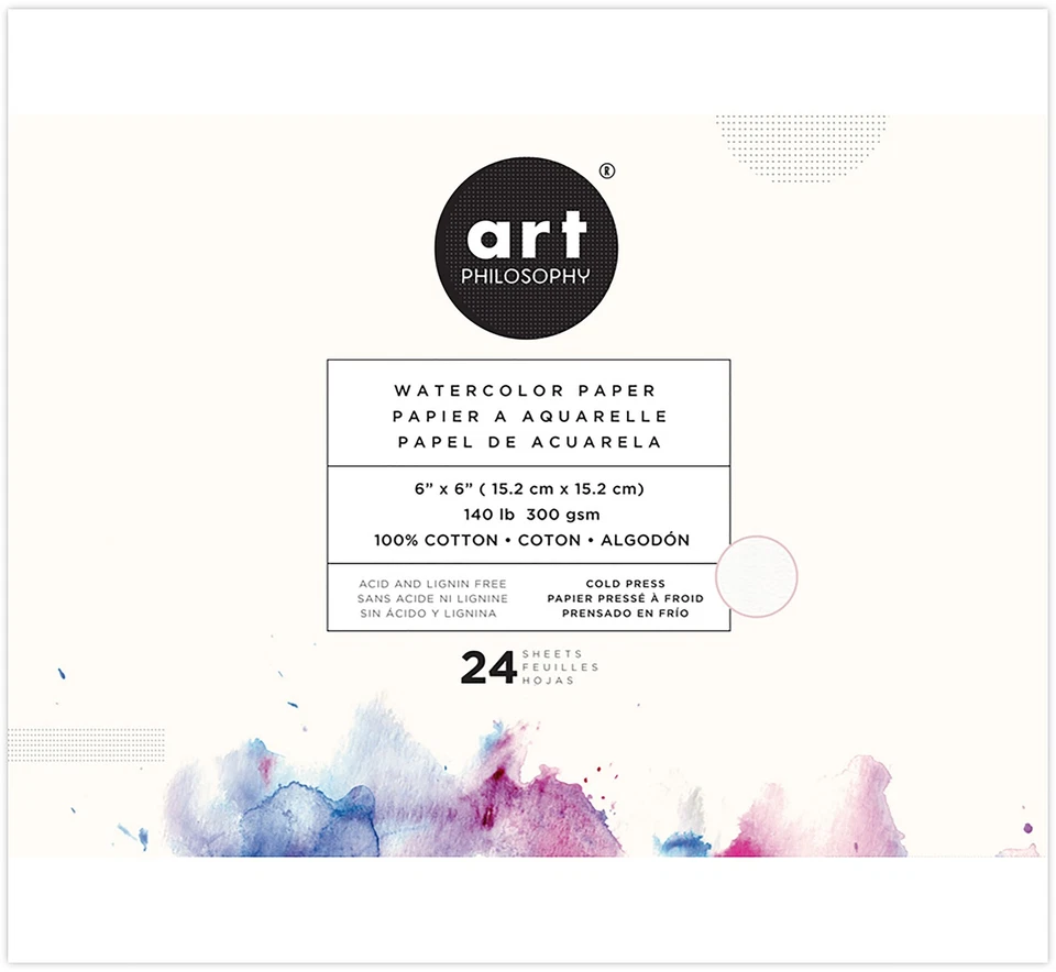 Almohadilla de papel de acuarela Prima Marketing Art Philosophy 6"X6"-24 hojas Foto 1 de 1