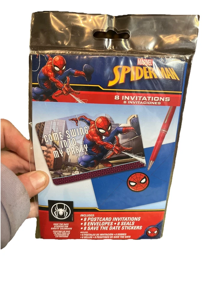 Marvel Superhéroe SPIDERMAN INVITACIONES Fiesta de Cumpleaños Invitaciones (8 Tarjetas) ¡Nuevo! Foto 1 de 4
