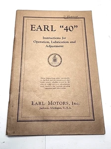 Raro 1921 Earl "40" instrucciones de operación, manual del propietario - Imagen 1 de 6