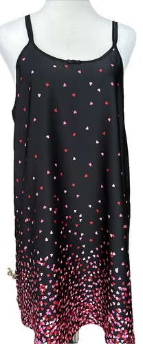 Camicia Kate Spade nero rosa cuori rossi donna taglia large prezzo al dettaglio $78