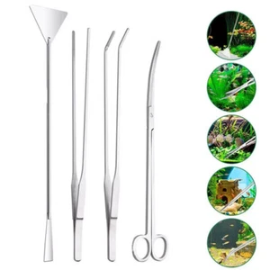 Aquarium Fish Tank Tools Scissors Tweezers Aquatic Stainless Aquarium Plant - Picture 1 of 16